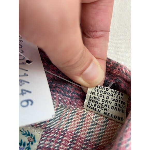 NWT Rosettes Womens L Vest Pink Plaid Button Up Flannel Sleeveless Biker Cowgirl - Picture 5 of 8